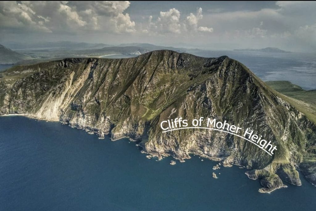 croaghaun cliffs, cliffs of moher height