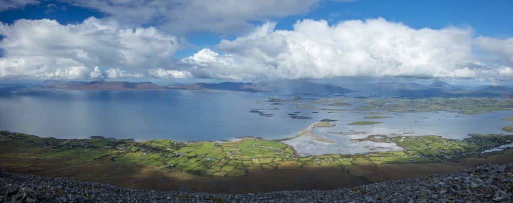 view from summit of croagh patrick